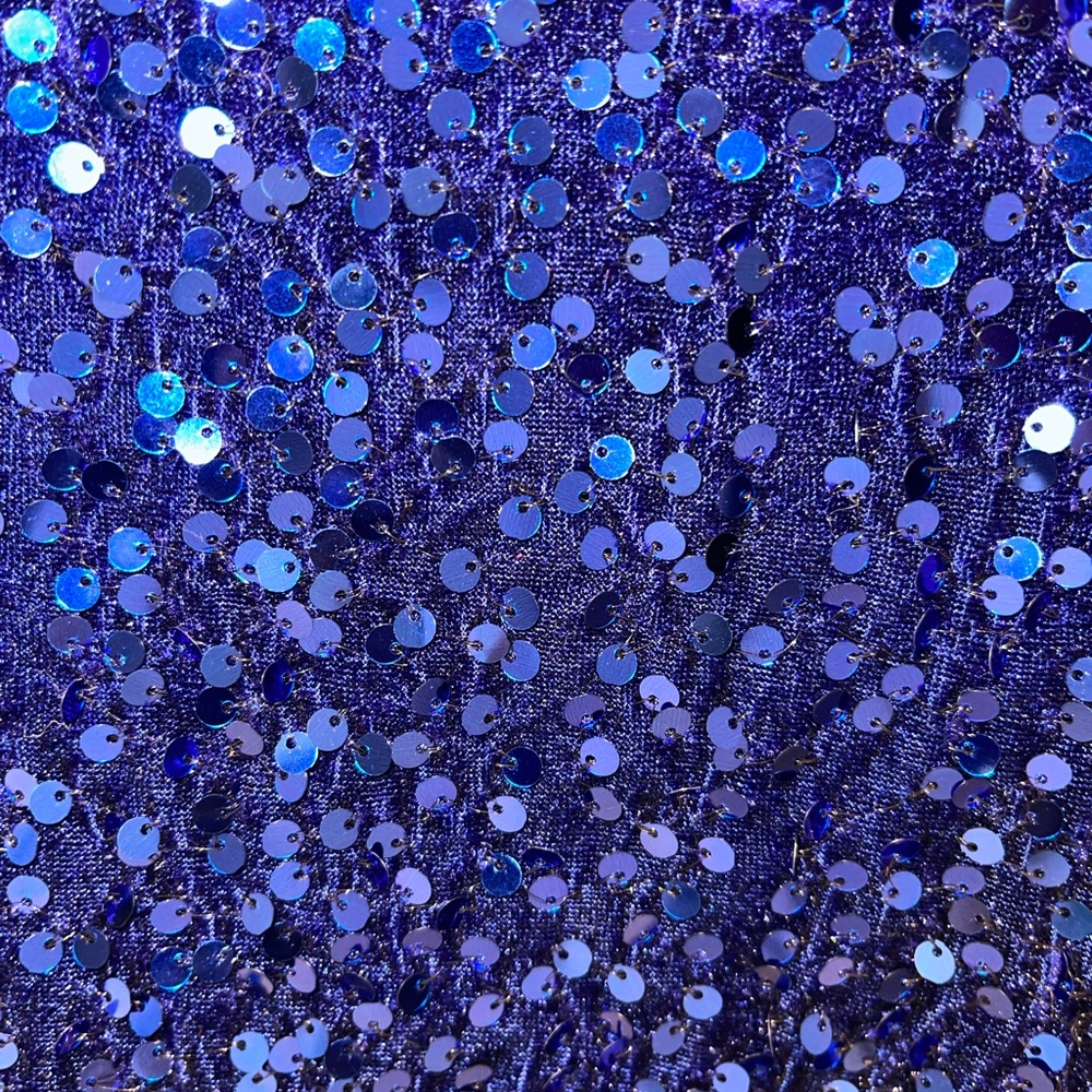 Lulus Seeing Sparkles Royal Blue Velvet Sequin Square Neck Mini Dress - Picture 4 of 15